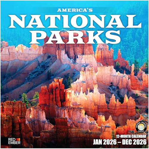 RED EMBER America's National Parks 2026 Wall Calendar 12 Month | 12 x 24 Open | Thick & Sturdy Paper | Giftable | Calendar 2026