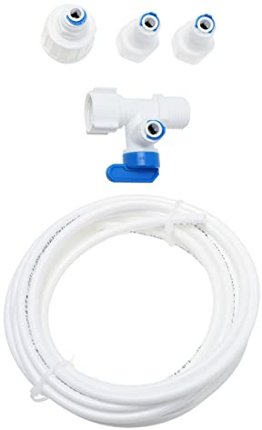 FOYTOKI Ice Maker Installation Kit Water Line Fittings White Pe Material Easy Replacement Efficient Working Performance Complete Configuration for Ice Maker