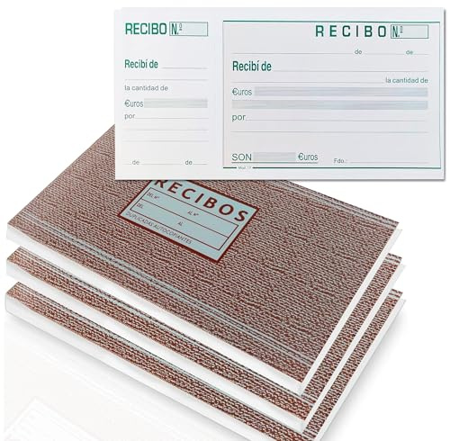 3 x 100 Sheet Payment Receipt Book with Die Cut Reservoir Receipt Pad Delivery Receipt Vouchers for Rent or Receipts Notebook Paper Notebook with Matrix Copy (3)
