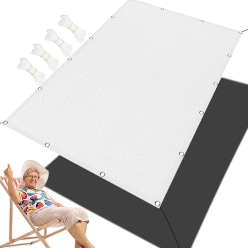 Balcone esterno 440 x 560 cm traspirante protezione solare e antivento resistente agli strappi baldacchino per terrazza giardino e balcone vela ombreggiante bianca