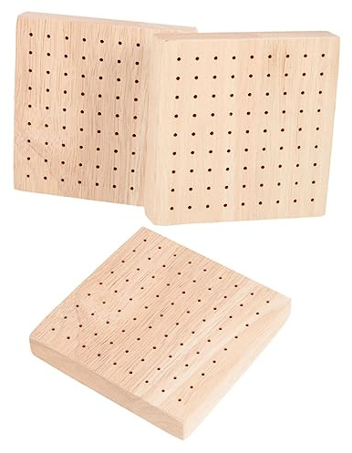 PRETYZOOM Présentoirs à Cake Pops en Bois Carré 3 Pièces, Support Stable en Bois Robuste, Accessoires pour Desserts, Buffet de Bonbons, Mariage et Anniversaire