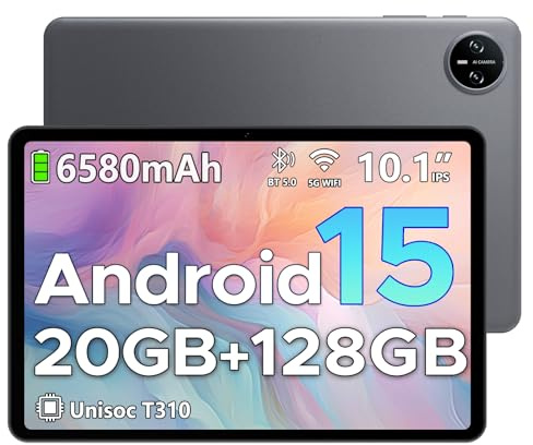 DOOGEE Tab A9 Pro Tablet 10 Zoll, 20GB RAM+128GB ROM(2TB TF) Tablet, 10,1 HD IPS Display Tablets Android 15, 6580mAh, Unisoc T310, 8MP+5MP AI Camera, 5 WiFi/GMS/Face ID/BT 5.0/3,5mm Jack