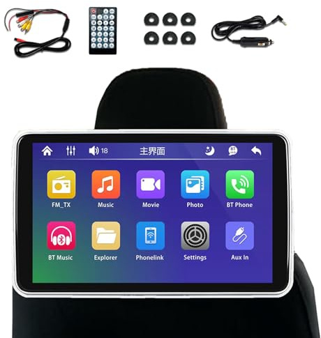 PPLDABNK Monitor Poggiatesta Per Auto Da 10,1 Pollici Con Touch Screen, Display HD 1024x600, Ingresso Scheda USB/TF, 2 Metodi Di Connessione, Facile Installazione,1 pcs
