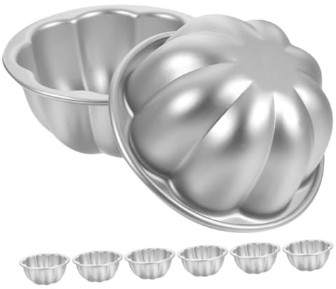 CIYODO 8pcs Aluminum Alloy Cake Molds for Baking Non-Stick Flower Shape Egg Tart Molds for Desserts and Pudding Making