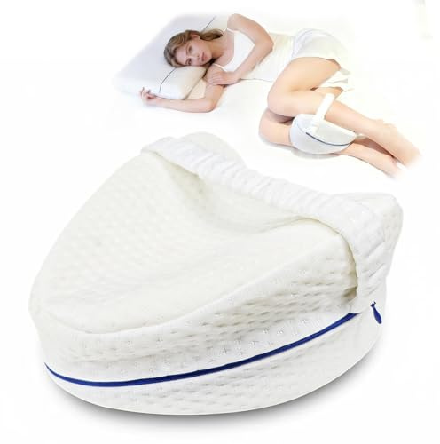Cuscino ortopedico per dormire lateralmente, sotto le ginocchia e le gambe, cuscino ergonomico in memory foam con fascia di supporto e fodera traspirante, allevia la pressione sulla schiena, l'anca e