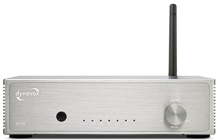 Dynavox DA-300 HiFi Verstärker, kompakter Class-D Stereo-Digitalverstärker mit HDMI ARC, BT 5.0, USB, optisch & koaxial, edles Aluminiumgehäuse, ideal für TV-Sound & Musikstreaming, Silber