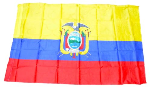 Drapeau Équateur 145 x 90 cm Rectangulaire, Rouge, Blanc et Bleu, Résistant, Thème Patriotique, Décoration Extérieure