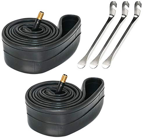 2er Pack Fahrradschlauch mit 3 Reifenlöffel Eisenreifenhebel, 12 14 16 18 20 22 24 26 Fahrrad Innenschlauch Reifen Straße MTB Fahrrad Innen Reifenschlauch Anti-Pannen-Schlauch (14)