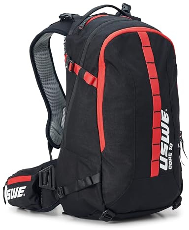 USWE Core Backpack, a High End Daypack for Enduro, Dirtbike, Moto, Black (25L USWE Red)