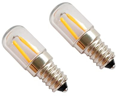 E14 Fridge LED Bulb Pygmy Small Screw COB Cool/Warm White Fits Salt Lamps 230V 1.5W 2pcs (Cool White)
