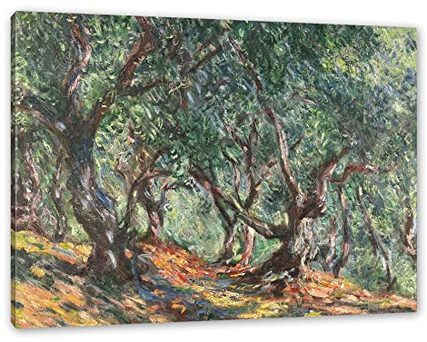 Pixxprint Claude Monet - Die Bodmer Eiche Fontainebleau, Größe: 60x40cm, Leinwandbild, fertig gespannt, Wandbild, Dekoration, Kunstdruck, kein Poster
