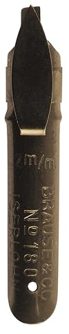 Brause 318520B - Packung mit 3 Banzugfedern 2mm für Linkshänder, mit abgeschrägter Spitze und Reservoir für die westliche Kalligrafie, ideal für Kalligraphie, 1 Box