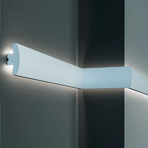 PROVISTON | Lichtleiste | Indirekte Beleuchtung | Deckenleiste | 90 x 39 x 1150 mm | XPS | Weiß | Hochwertig | Stuckleiste | Modern | Robust | Langlebig | Stoßfest | 57.5 Meter