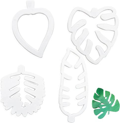4 pcs Cookie Cutters, Tropical Leaf Cookie Leaf Mini Cutters Fondant for DIY Decorative Baking Tools