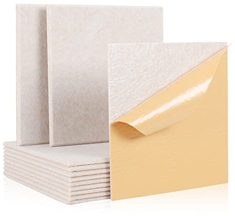 Rdutuok 12 Pièces Auto-Adhésif Mousses Acoustiques, 30 x 30 x 1 cm, Absorbeurs Acoustiques, Panneaux Acoustiques, Pour Studio d'enregistrement, Bureau, Studio,Décoration Murale (Camel)