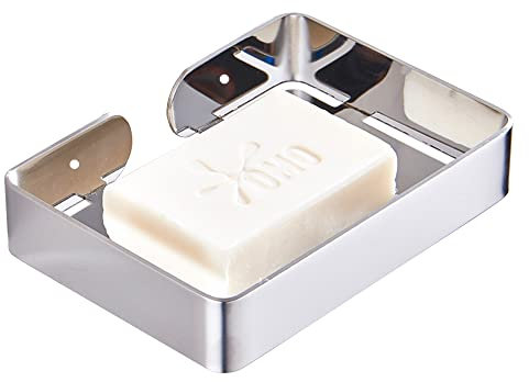 Biutimarden Portasapone Acciaio Inox Autoadesivo,Montaggio a Parete Senza Foratura Antiruggine Drenaggio Rapido Portasaponetta per Bagni Cucine(Cromo)