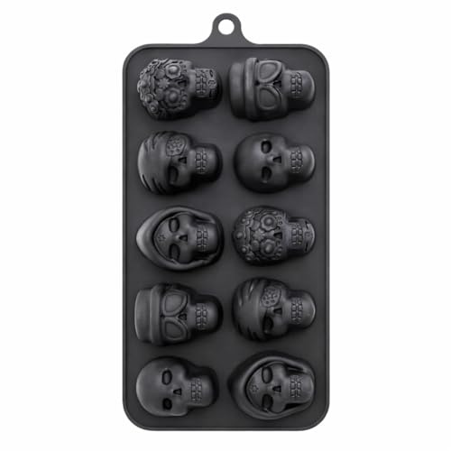 Selecto Bake 1 Pc Food Grade Skull Silicone Mould Skulls DIY Non-Stick Candy Molds Skull Chocolate Moulds for Baking for Halloween Party Decorations Home Party
