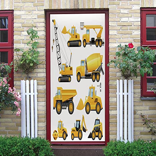 3D Türaufkleber Mode-Cartoon-Auto Türtapete Selbstklebend Türposter 90X200Cm Fototapete Türfolie Wasserdichte Abnehmbare Pvc Türtapete Innentür Schlafzimmer Küche Bad Home Deko