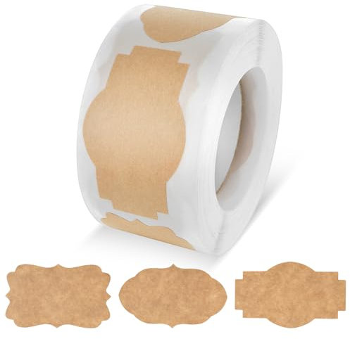 Sibba 300 Stück Etiketten Selbstklebend Aufkleber zum Beschriften Marmeladen Klebeetiketten 50x30mm Universal Haushaltsetiketten Küche Marmeladen Etiketten für Büro Küche Flaschen Geschenktüten Gläser