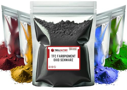 TFC Farbpigment Oxid Schwarz – Hochdeckendes Pigmentpulver für Reliefgießmassen wie Xyrarock, Gips, Epoxidharz und Beton, Matt, Lichtbeständig und Wetterfest I 200g