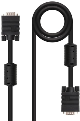 Cavo SVGA con nuclei in ferrite per ridurre le interferenze elettromagnetiche, connettori HDB15 maschio a HDB15 maschio, lunghezza 10 metri, ideale per collegamenti di alta qualità tra disp