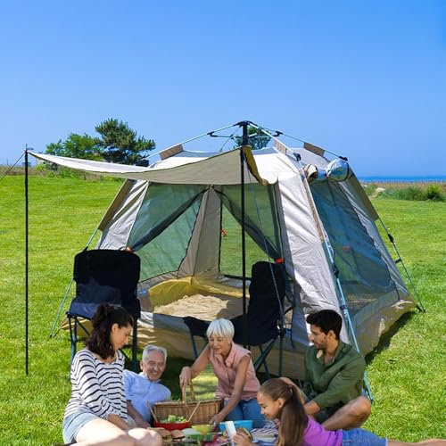 SJHDHDA One-Touch-Zelt für 3–5 Personen, Campingzelt, Sonnenschutzzelt, Outdoor-Picknickzelt, Touring-Kuppelzelt, automatisches Outdoor-Pop-up-Zelt für Camping, einfach aufzubauen, Insektenschutz,