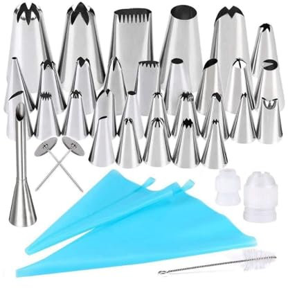 piping tips Piping Tips Set 38 Pcs Stainless Steel Piping Tips Cake Decor Nozzles Frosting Bags Pastry Bags Baking Piping Nozzle Kit Reusable