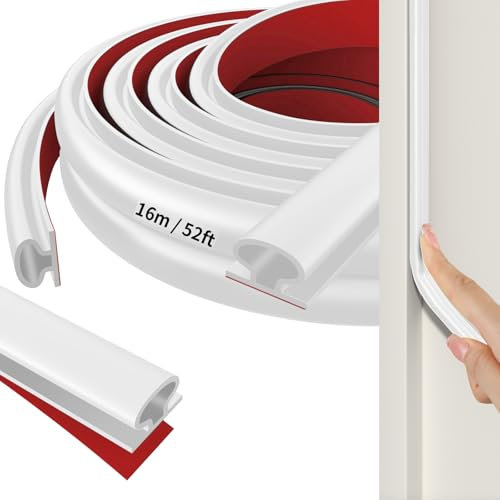 Türdichtung Dichtungsband Selbstklebend, 16M Türdichtung Gummi, Fensterdichtung, Anti-Kollision, Wasserdicht, Schalldämmung, Staubdicht. (Weiß)
