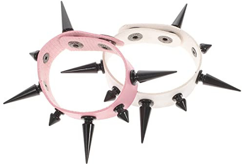 DEARMAMY 2st Armband Aus Pu-leder Armbänder Für Frauen Gothic-armband Lederarmband Für Männer Lederarmband Für Damen Nietenarmband Aus Leder Armreif Aus Leder Punk-lederarmband Punk-schmuck