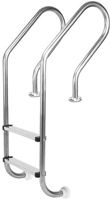 Échelle De Piscine, Marchepied Enterré en Acier Inoxydable À 2 Ou 3 Marches, Facile À Monter for Piscine Intérieure/extérieure(2Step)