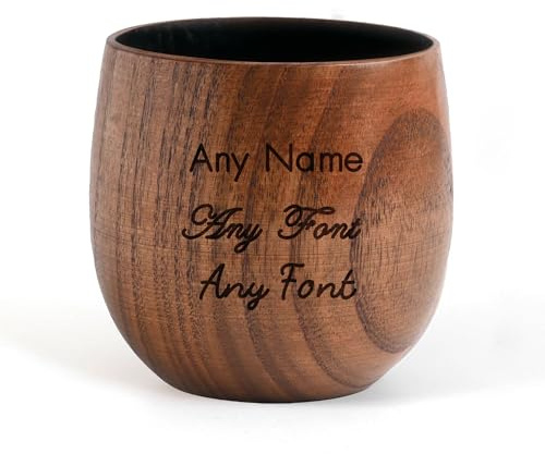 EDSG Personalised Whiskey Glass Gifts for Men Engraved Wooden Whiskey Tumbler Cup with Any Message Retirement Gift Dad Gift for Birthday Wedding Fathers Day Christmas Groomsmen Gifts (Design 1)