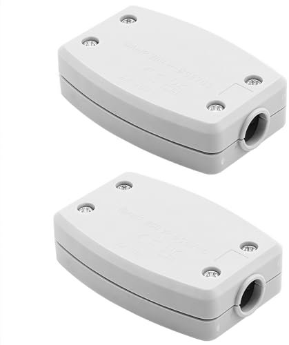 2Pcs 3 Terminal Electrical Junction Box,13Amp 250v Flex Connector 3 Core Cable Connectors for Indoor Lighting,Power,Wiring (White)