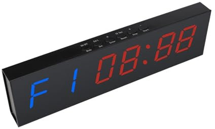 OUTFYT LED Fitness Intervallo Timer Luminosità Regolabile Conto alla rovescia Cronometro da Palestra Portatile Orologio da Parete for Tavolo,Applicazioni Versatili