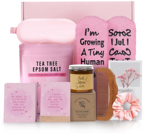 Pflegepaket für werdende Mütter – Luxuriöses 8-teiliges Geschenk für neue Mütter, postpartale Geschenke für Mutter, nach der Geburt, postpartale Essentials für Mama, Schwangerschaftsgeschenke für