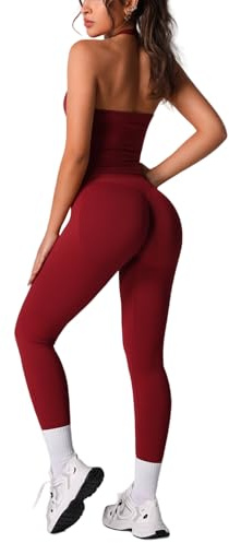 Set di abbigliamento ABOCIW per donne, leggings senza cuciture con effetto sollevamento glutei, canotta sportiva, 2 pezzi, outfit da palestra, Small