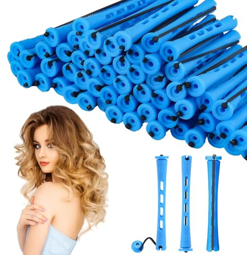 60Pcs Perm Rollers, Perm Kit Short Hair Men, Blue Small Hair Curlers Rollers Set for Women, Ideal Perming Kit for Fashionable Styling at Home