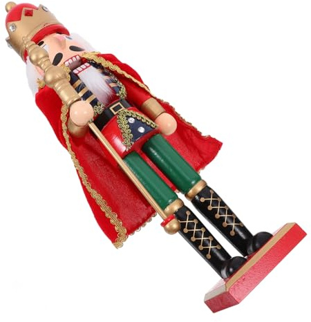 STOBAZA Soldat Casse Noisette avec Cape Rouge Décoration de Noël Traditionnelle pour Table Étagère et Cheminée Figurine Festive et