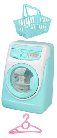 FIXOSHEE Mini Electric Washing Machine with Realistic Sound Safe Smooth Laundry Model for Dollhouse Play Creative Cleaning Role-play Accessory