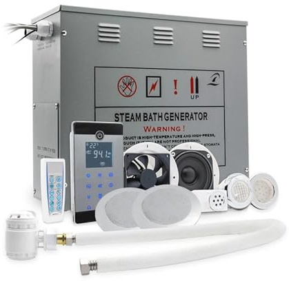 Ducha De Vapor For Baño, Generador De Sauna Con Radio Control Bluetooth, Pantalla Táctil LCD De 6KW, 5-8 Metros Cúbicos Calefacción Eficiente(VS-C060-6KW-HP)