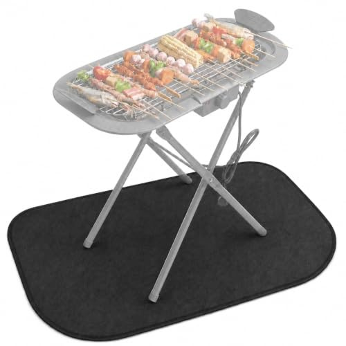 ANEELV Feuerfeste Unterlage Hitzeschutzmatte mit Funkenschutz 100x40cm | 1000°C hitzebeständig,3-lagig, rutschfest, zusammenklappbar.Schützt Böden vor Brandschäden – ideal für Grill,Kamin & Ofen.