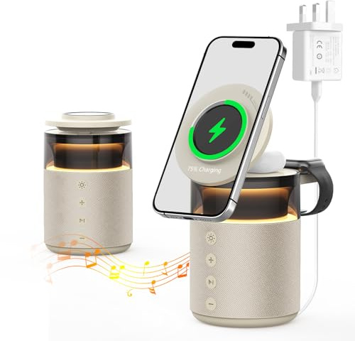 3 in 1 Wireless Charger Station with Bluetooth Speaker for iPhone
