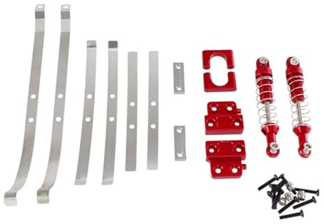 Rc Frame Chassis Parts For MN For MN82 LC79 1/12 Metal Rear Axle Fixed Shock Absorber For Spring Plates RC Car Parts Accessories Upgrades Replacement(Red)