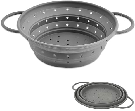 Sieb Faltbar Silikon, küchensieb Kunststoff, Küche Strainer, HitzebestäNdiges Nudelsieb, für Obst, Gemüse, Pasta