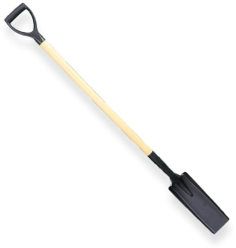 pokm toolsmarket - Grabenschaufel Schmal | Mit Holzstiel & D-Griff | Komfortable Gesamtlänge 130 cm | Drainagespaten Kabelspaten für präzise Gräben