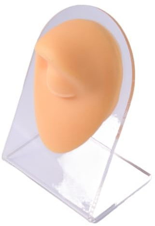 Punktering Öva Simulering Silikon Öron Näsa Läpp Navel Ögonbryn Piercing Modell Med Akryl Stativ(Eyebrow)