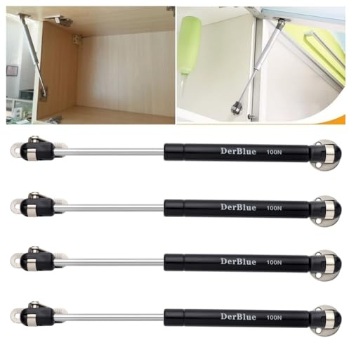 DerBlue 4-Pack 10inch 100N/25lb Gas Struts for Cabinets - Professional Cabinet Shocks and Gas Struts