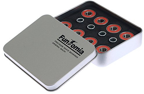 8, 16 oder 32 Stück 608er 2RS MACH1 ABEC-9 Renn Kugellager/Lager + Spacer in einer Metallbox z.B. für Inliner Skates Skateboard Rollerblade Waveboard und Longboards