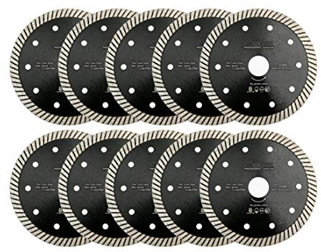 SHDIATOOL Disco Diamantato 10 Pezzi 115mm Super Sottile Turbo Lama per Porcellana Piastrella Ceramica Granito Marmo