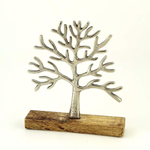 BRYX Design Figur Aluminum-Baum auf Holzsockel