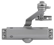 Yale Chiudiporta aereo serie 300 cod. 30-0300-0004-00-60-11 argento, braccio con fermo